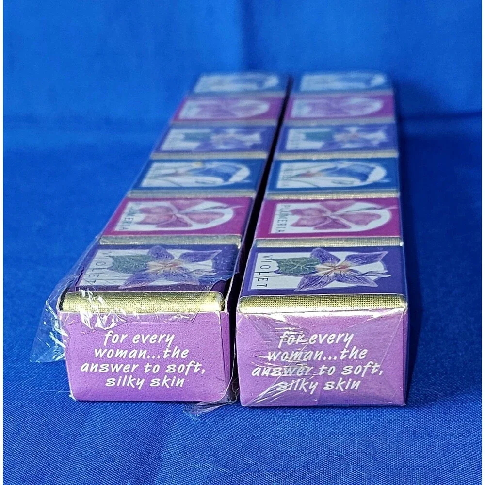 2 NEW Vintage Delagar English Bath Cubes England Plumeria Violet Freesia NOS